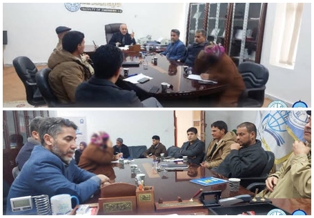 الاجتماع الخامس لهذا العام لمناقشة أبرز الإشكاليات التي تواجه مكاتب الكلية و الطلاب داخل الكلية