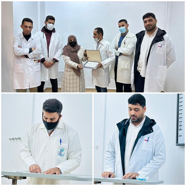 إنهاء فترة التدريب لعدد خمسة طلبه من قسم النساء والتي دامت شهرين متكاملين